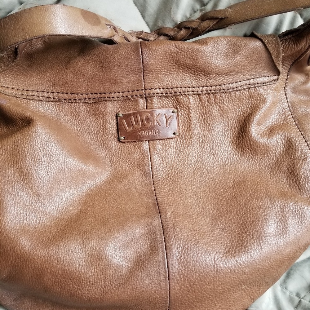 Lucky Brand brown leather Boho look purse
